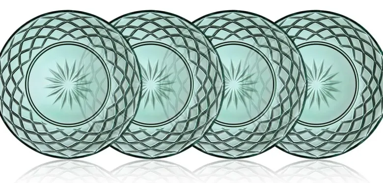 Lyngby Glas Sorrento Glastallerken Dia 21 cm 4-pak grøn