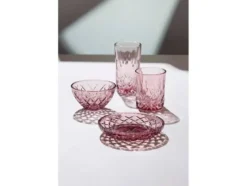 Lyngby Glas Sorrento skål Dia 12 cm 4 stk Pink