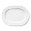 Lyngby oval serveringsfad hvid 33 cm
