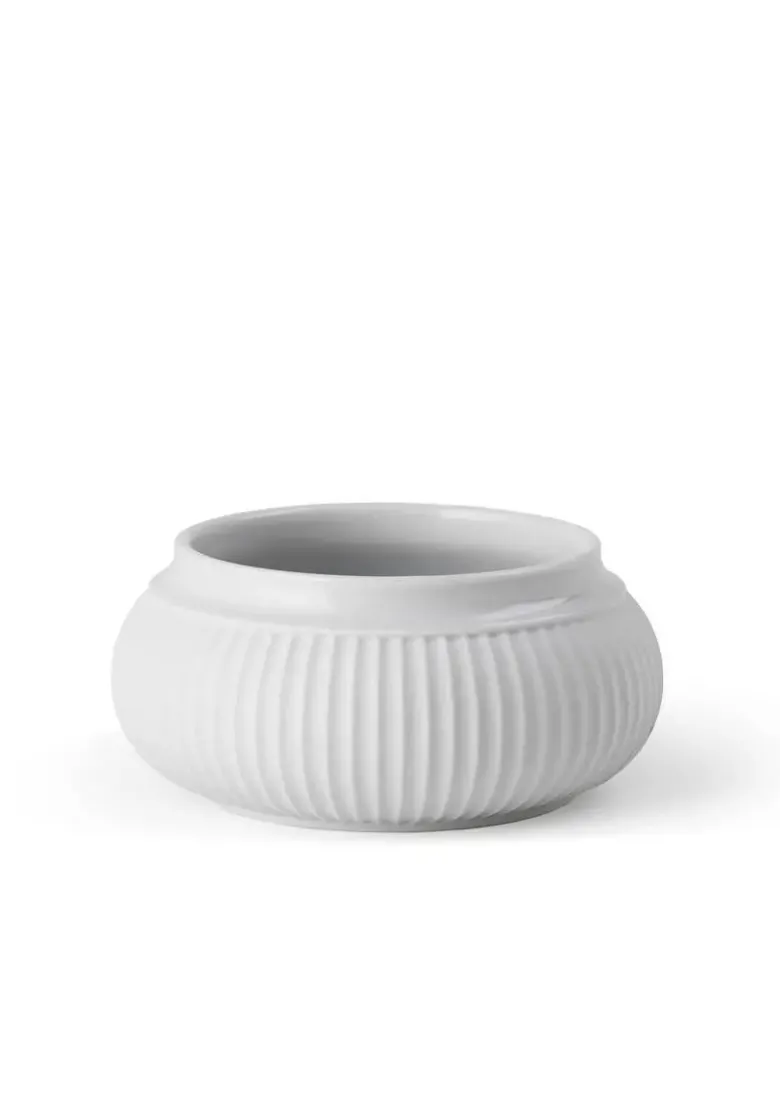 Lyngby Porcelæn Curve bloklysestage Ø11 cm hvid