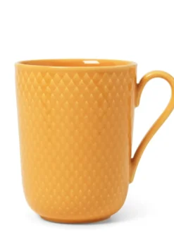 Lyngby Porcelæn Rhombe Color krus med hank 33 cl Gul