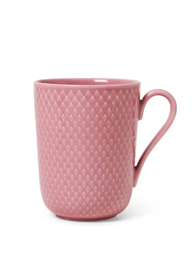 Lyngby Porcelæn Rhombe Color krus med hank 33 cl Rosa