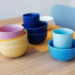 Lyngby Porcelæn Rhombe Color skål 13 cm mørk blå