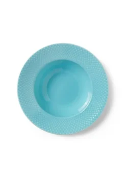 Lyngby Porcelæn Rhombe Colour dyb tallerken Ø24,5 cm turkis