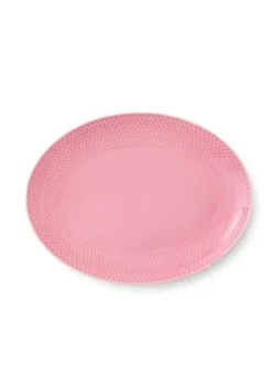 Lyngby Porcelæn Rhombe Colour ovalt serveringsfad 28,5x21,5 cm Rosa