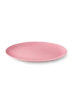 Lyngby Porcelæn Rhombe Colour ovalt serveringsfad 28,5x21,5 cm Rosa