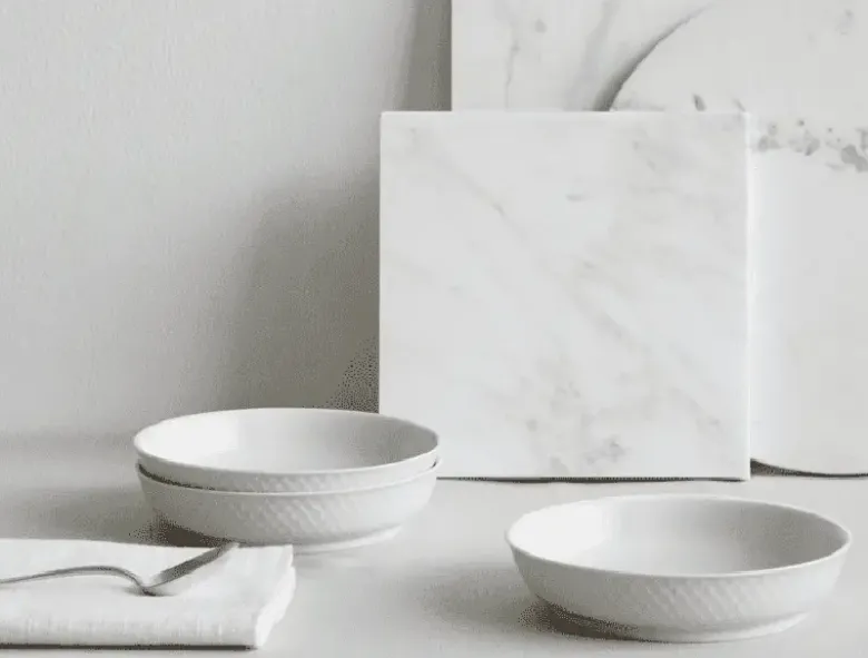 Lyngby Porcelæn Rhombe dessertallerken Ø16 cm hvid