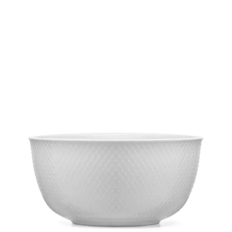 Lyngby Porcelæn Rhombe Serveringsskål Ø17,5 cm hvid