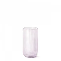 Lyngby vase 20 cm pink glas