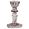 Lysestage m. blondekant Taupe H. 10 cm
