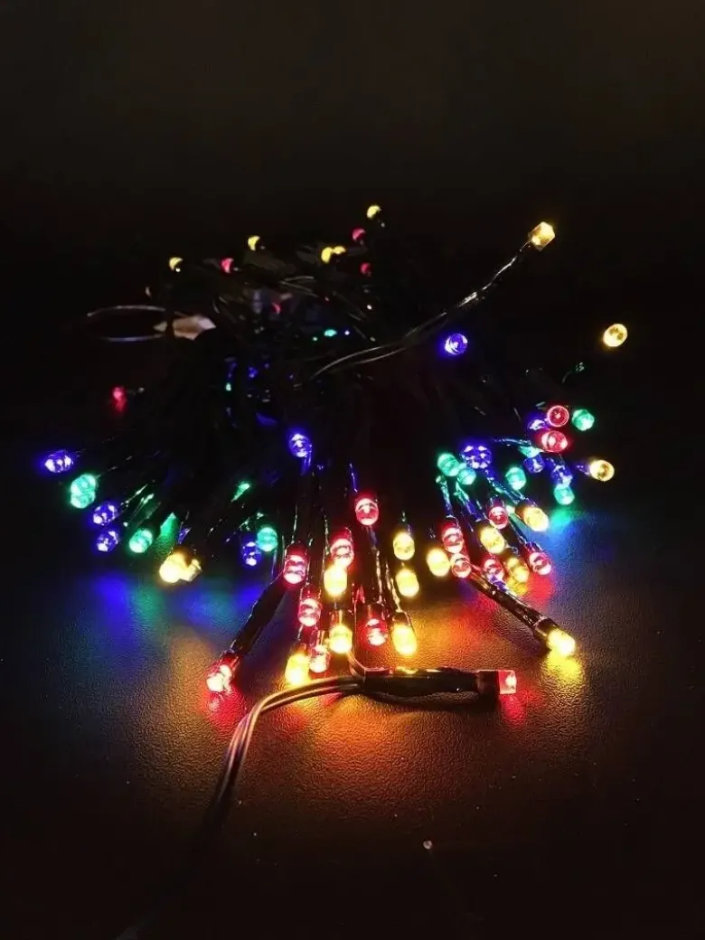 Lyskæde 120LED multi blink-lys-musik udendørs