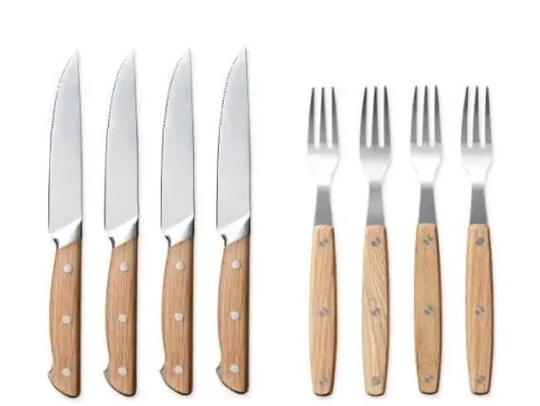 Morsø Foresta Steak bestiksæt 8 dele Eg/Rustfrit stål