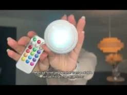 Multicolor push-lys med fjernbetjening - 4 stk.