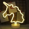 Neonskilt unicorn 30,5x10x19 cm til batteri inkl. 1 m USB ledning