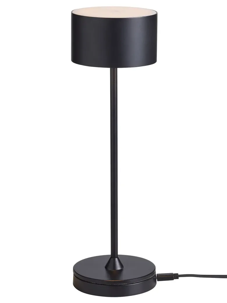 Nielsen Light Bistro Genopladelig Bordlampe Sort