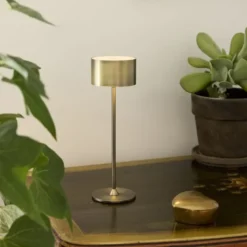 Nielsen Light Bistro Genopladelig Bordlampe Antik børstet messing