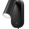 Nielsen Light Ego Væglampe med USB stik og lysdæmper Sort