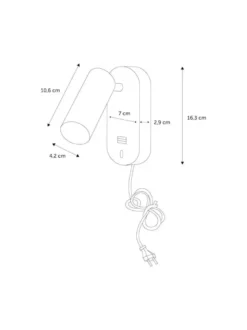 Nielsen Light Ego Væglampe med USB stik og lysdæmper Hvid