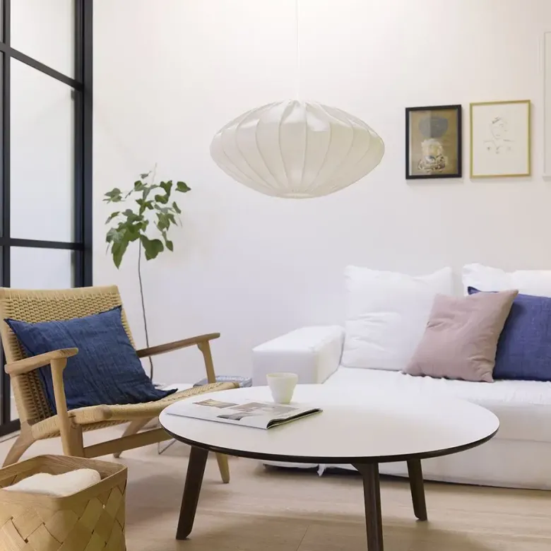 Nielsen Light Jasmin Pendel Hvid Ø50 cm m.Hvid stofledning