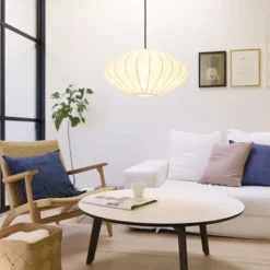 Nielsen Light Jasmin Pendel Hvid Ø50 cm m.Sort stofledning