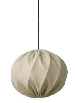 Nielsen Light Jasmin Pendel Lys sand Ø40 cm m.Sort stofledning