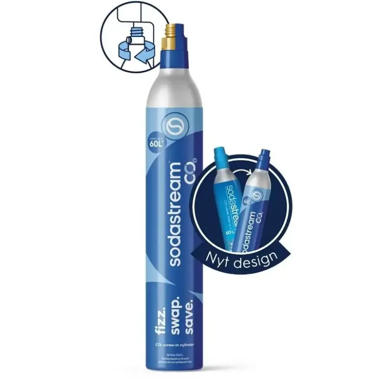 Ny SodaStream kulsyrepatron med skruegevind