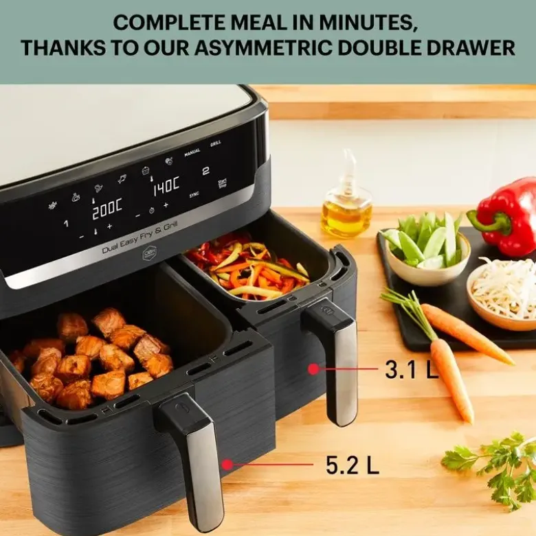 OBH Nordica Airfryer Dual Easy Fry & Grill Sort