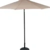 Parasol 3 m med 6 ribber 140 gram/m2 med hejs taupe