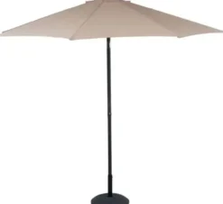 Parasol 3 m med 6 ribber 140 gram/m2 med hejs taupe