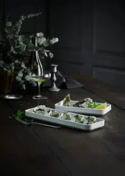 Pillivuyt Plissé Fad rektangulært 24 x 12 cm Hvid