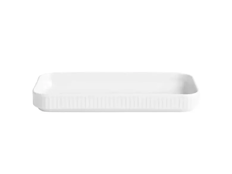 Pillivuyt Plissé Fad rektangulært 24 x 12 cm Hvid