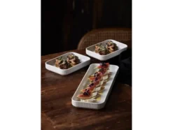 Pillivuyt Plissé Tapas fadsæt rektangulært Hvid 3-dele