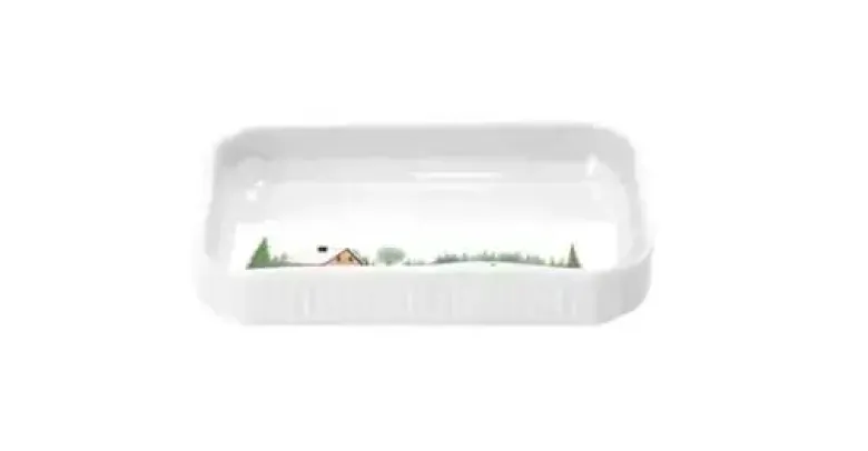 Pillivuyt Vinter Fad rektangulært 18 x 12 cm Hvid