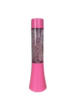 Pink Glitterlampe til batteri