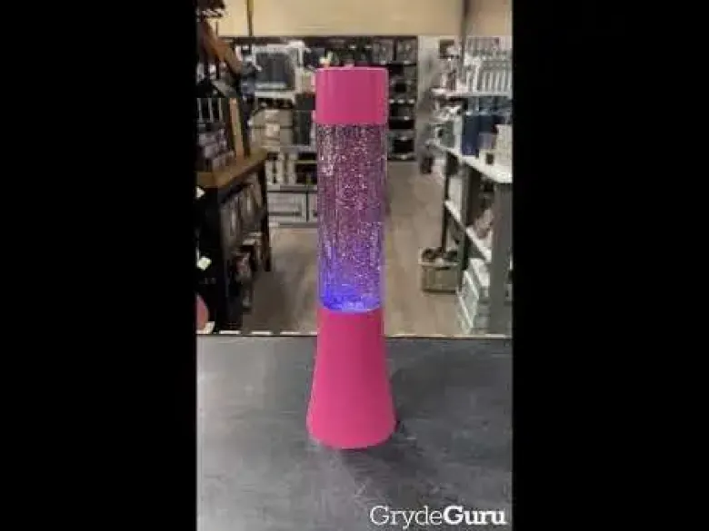 Pink Glitterlampe til batteri