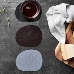 RAW Coaster recycled læder brun 6 stk