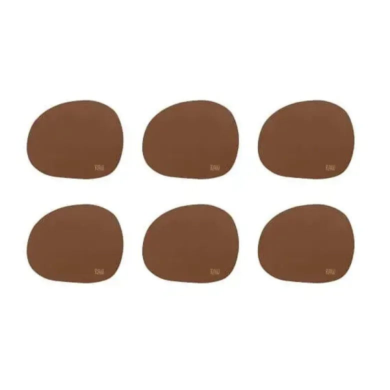 RAW coasters soft silikone 6 stk mocca