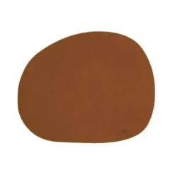 RAW Dækkeserviet recycled læder Cinnamon Brown