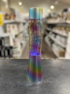 Regnbue glitterlampe til batteri