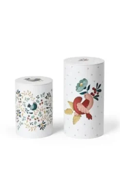 Rosendahl Kagedåse GC Cottage Opbevaringsdåse Ø10 cm./Ø11 cm. hvid m. deko 2 stk.
