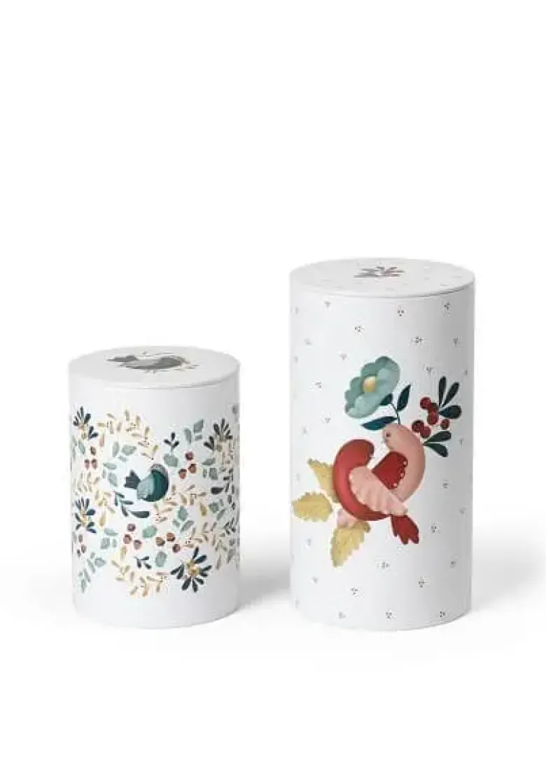 Rosendahl Kagedåse GC Cottage Opbevaringsdåse Ø10 cm./Ø11 cm. hvid m. deko 2 stk.