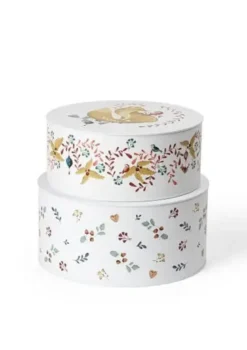 Rosendahl Kagedåse GC Cottage Opbevaringsdåse Ø20 cm./Ø22 cm. hvid m. deko 2 stk.