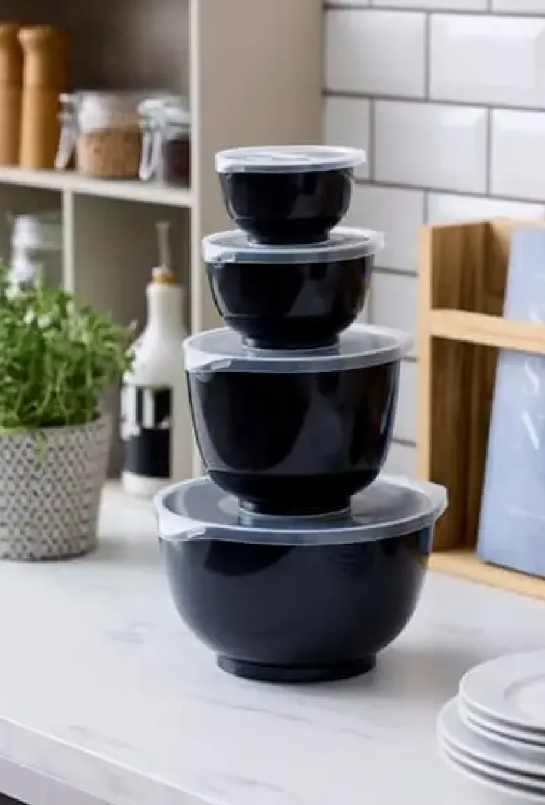 Rosti Margrethe Røreskålesæt 8 dele 0,25 + 0,5 + 1,5 + 3 liter Carbon black