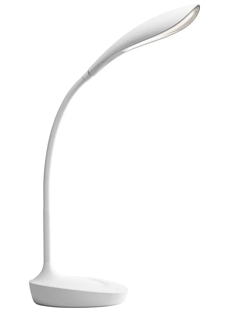 Samba skrivebordslampe med USB stik og lysdæmper Hvid