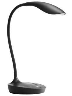 Samba skrivebordslampe med USB stik og lysdæmper Sort