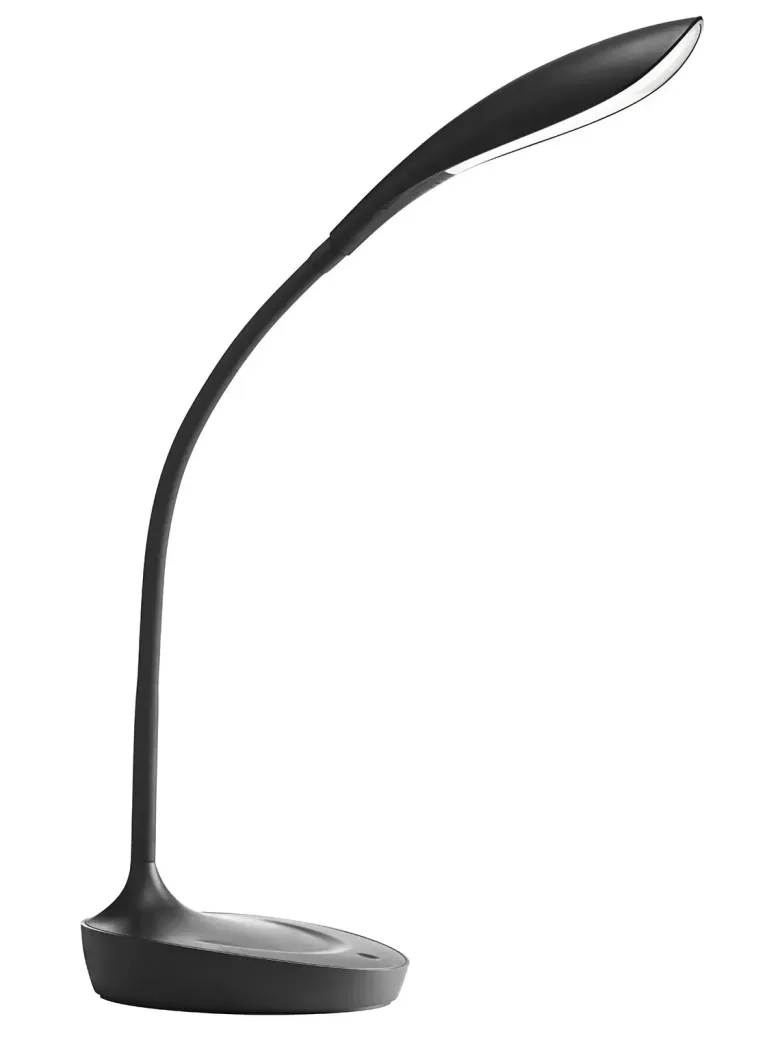 Samba skrivebordslampe med USB stik og lysdæmper Sort