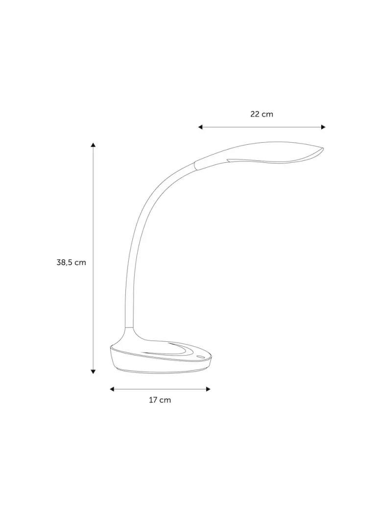 Samba skrivebordslampe med USB stik og lysdæmper Sort