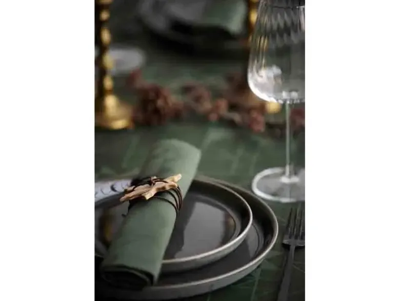 Södahl Star Damask Dug 140x220 cm Forest green