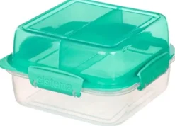 Sistema Lunch Stack Square opdelt flip madkasse Aqua