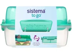 Sistema Lunch Stack Square opdelt flip madkasse Aqua